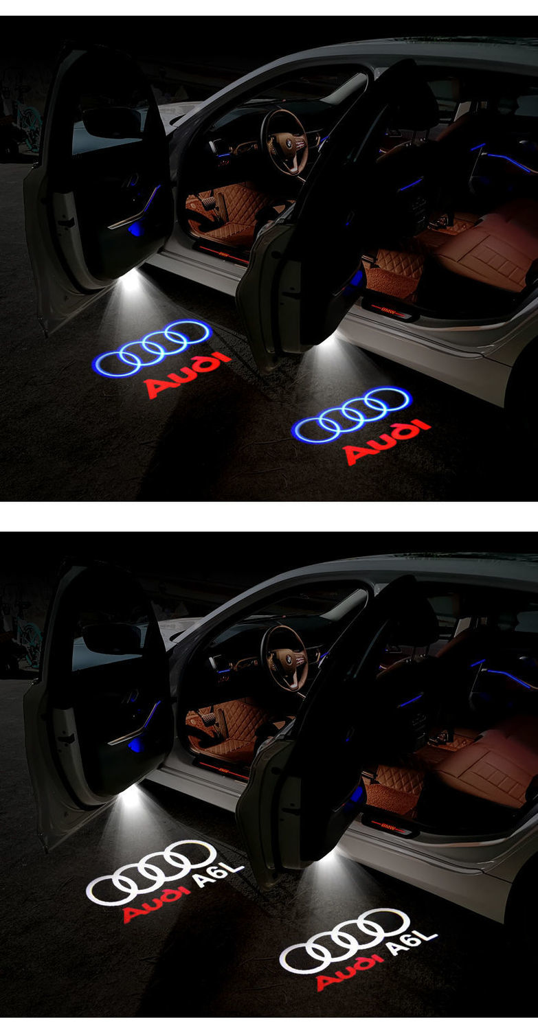 奥迪迎宾灯q5q7q3a3a6la5a7a8a4l改装车门镭射投影氛围灯奥迪原标单个