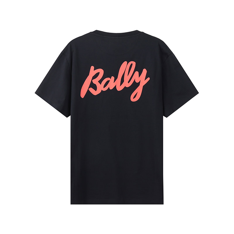 巴利 bally 男士棉质黑色logo胶印圆领短袖t恤m5ba908f【价格 图片