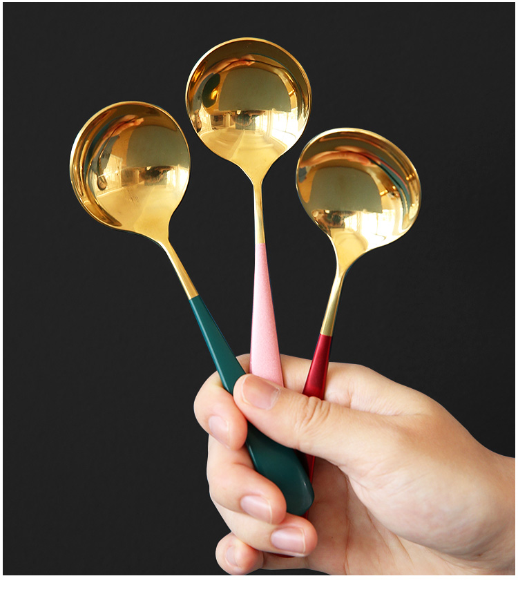 网红勺子创意可爱汤勺不锈钢韩式汤匙家用精致吃饭甜品勺调羹