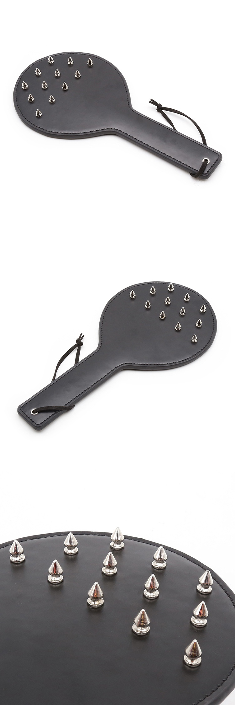 桃色缘镶嵌钢钉重度惩戒刑罚抽打屁股sp拍子大号皮革手拍sm情趣用品男