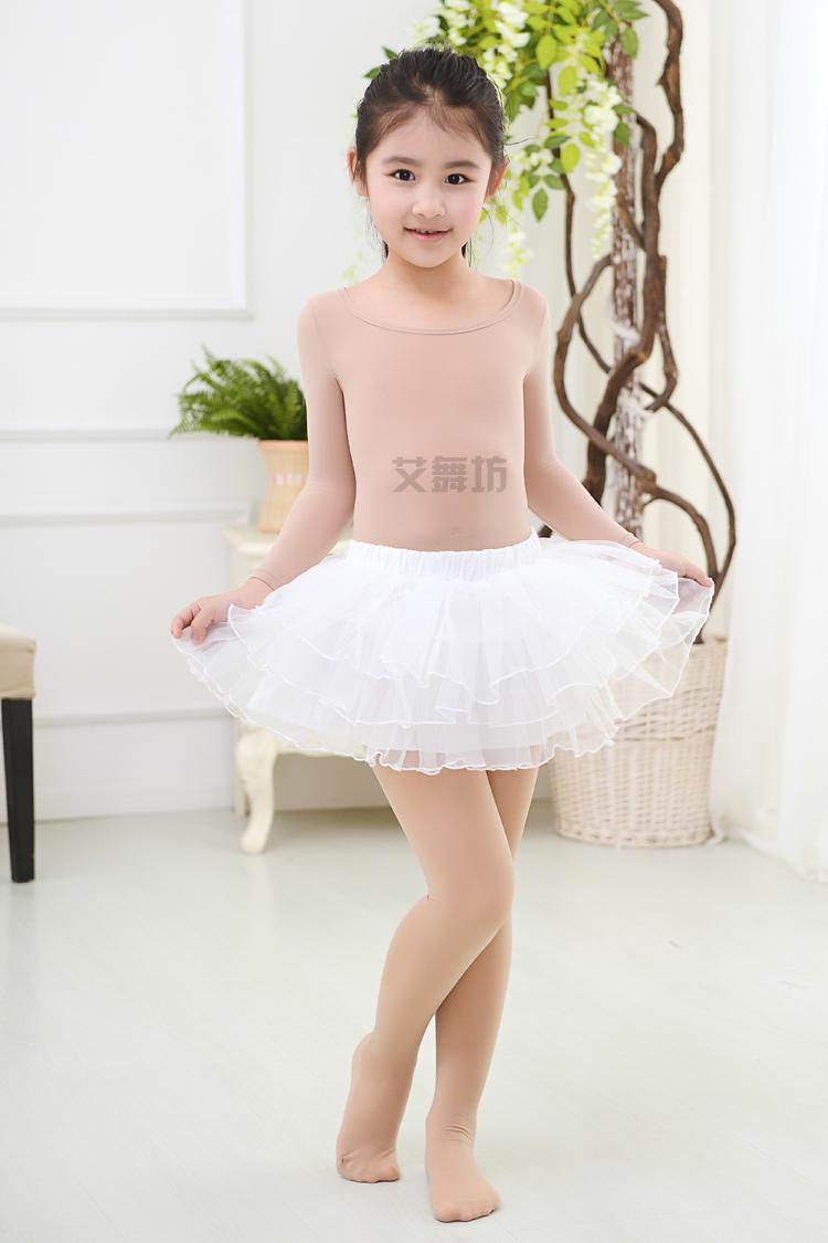 儿童舞蹈打底衫秋冬肤色加绒套装白女童舞蹈服紧身内衣肉色隐形衣