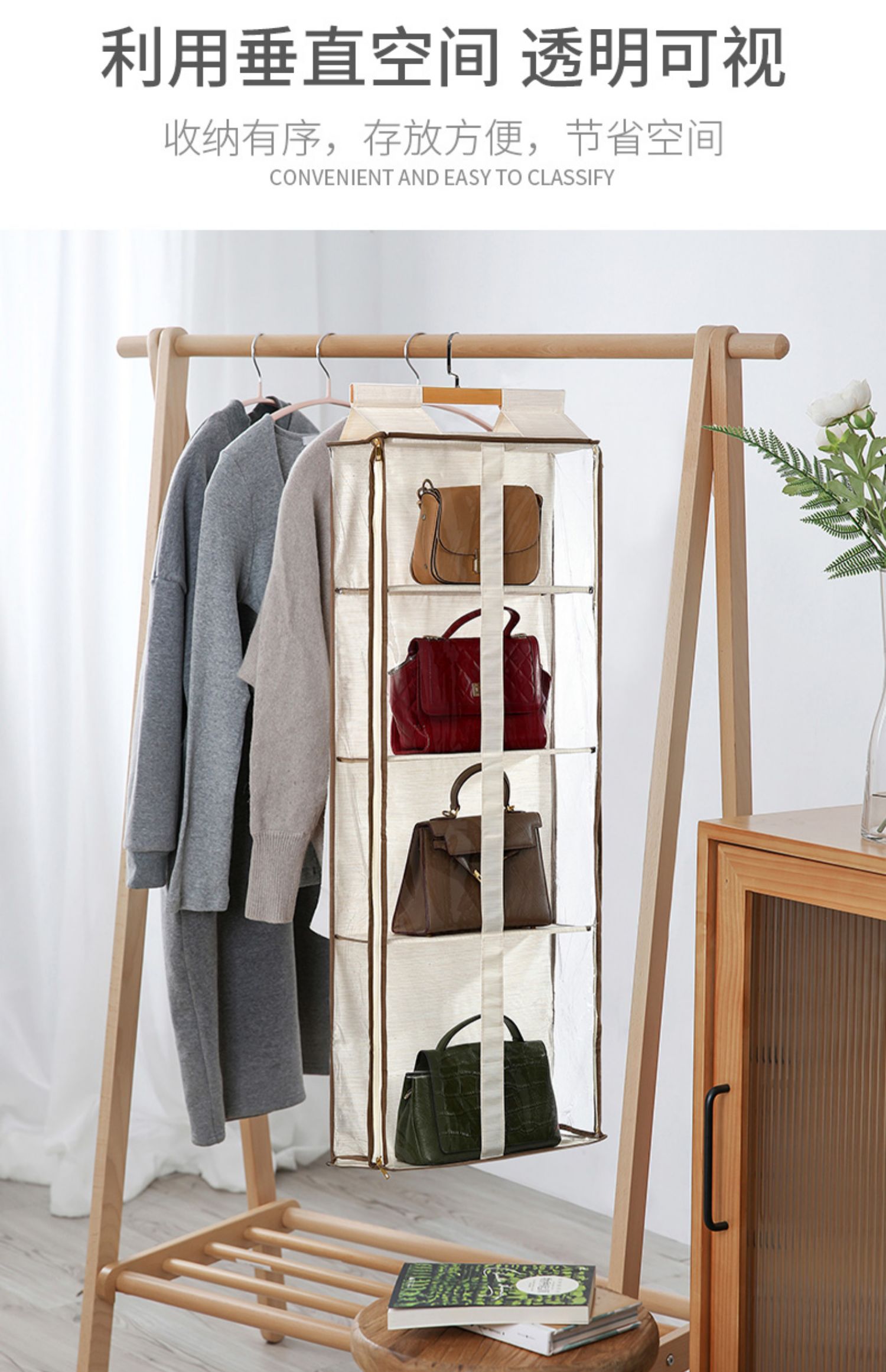 《包包收纳神器门后挂墙衣柜整理收纳袋壁挂储物袋密封防尘皮包挂袋 3