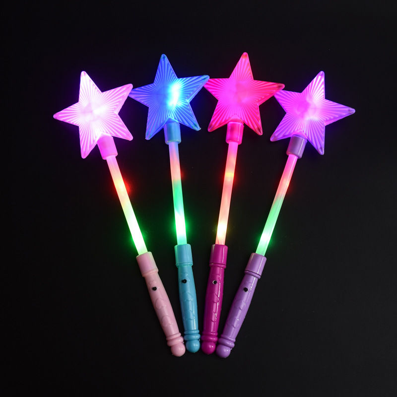爱心星星闪光棒演唱会荧光棒应援棒演出活动带灯道具儿童发光玩具[3月