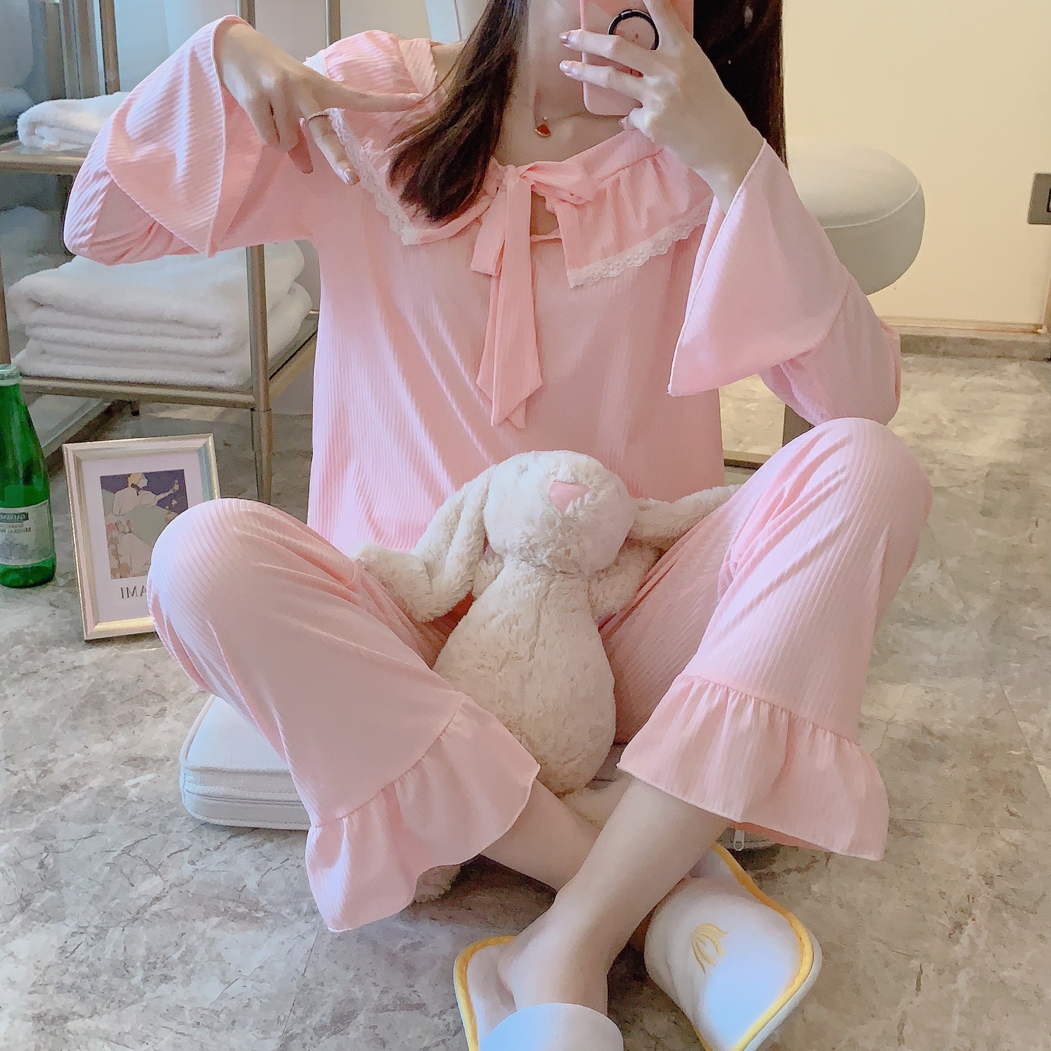 鱼篓(fish basket)家居服/睡衣 睡衣女秋季棉长袖甜美公主风少女常规