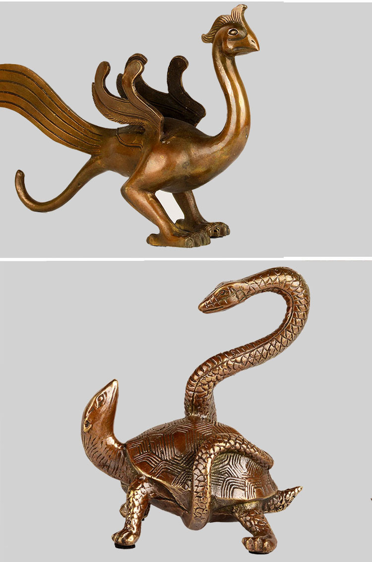 宏图好运铜四兽摆件青龙白虎朱雀玄武居家工艺礼品办公室客厅玄关摆设