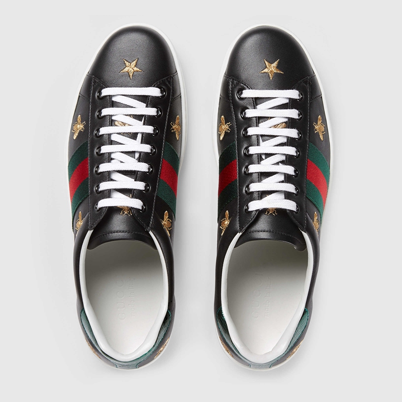 古驰(gucci)运动休闲鞋 [海外直邮]gucci古驰男鞋ace系列 黑色牛皮