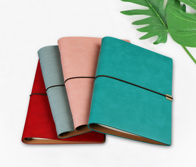 logo笔记本b5软皮面日记本可印记事本大号商务活页可拆卸替芯