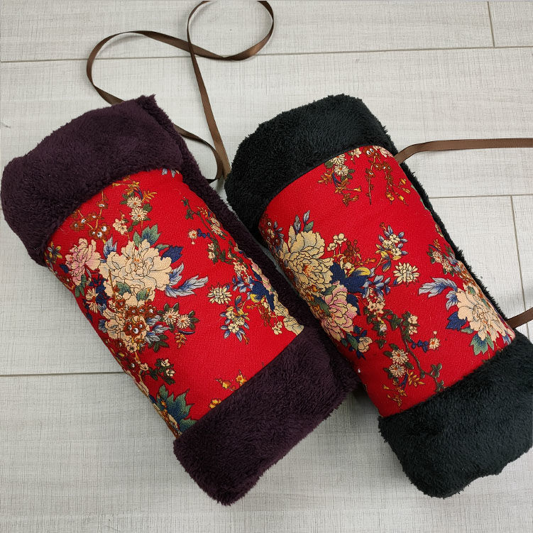 《乌镇蓝印花布 东北大花手捂子怀旧老款暖手筒 保暖手套午睡枕插手