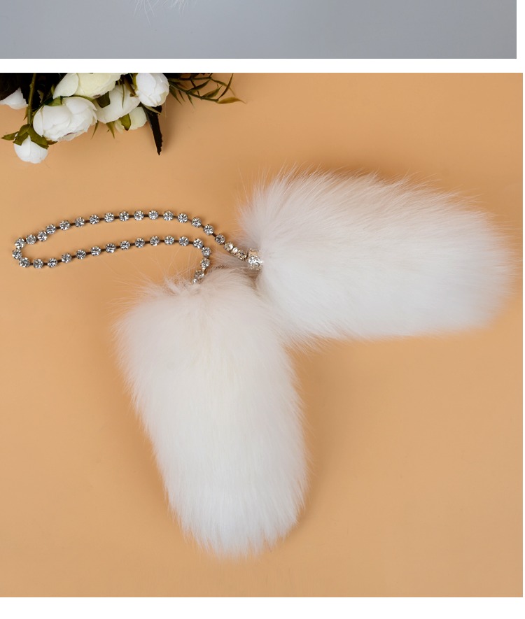 newlake真毛狐狸尾巴挂件钥匙链毛绒汽车钥匙扣cos表演道具皮草饰品