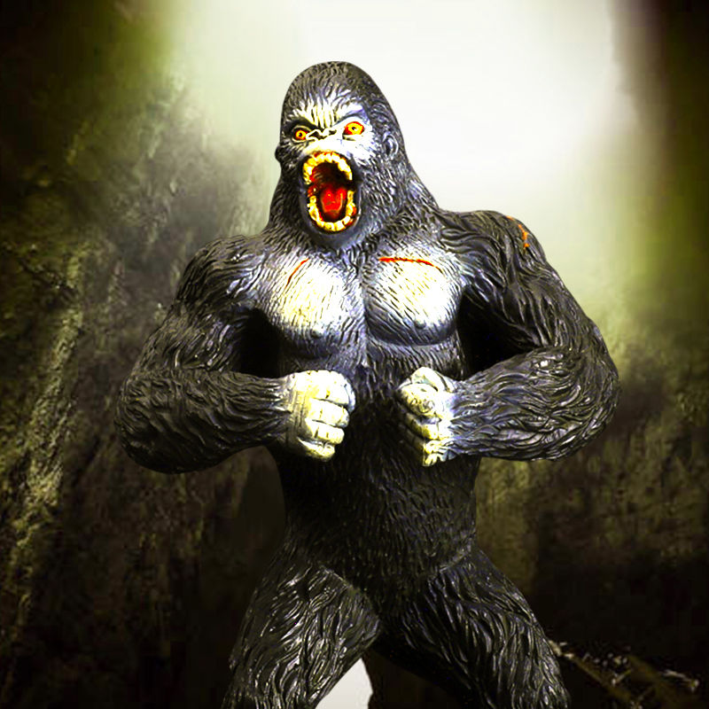 儿童玩具仿真动物恐龙模型大黑猩猩巨猿大号金刚猴子手办update 咆哮