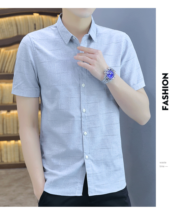 富贵鸟衬衫男装男士中短袖2021新品夏季职业正装休闲衬衣男商务透气