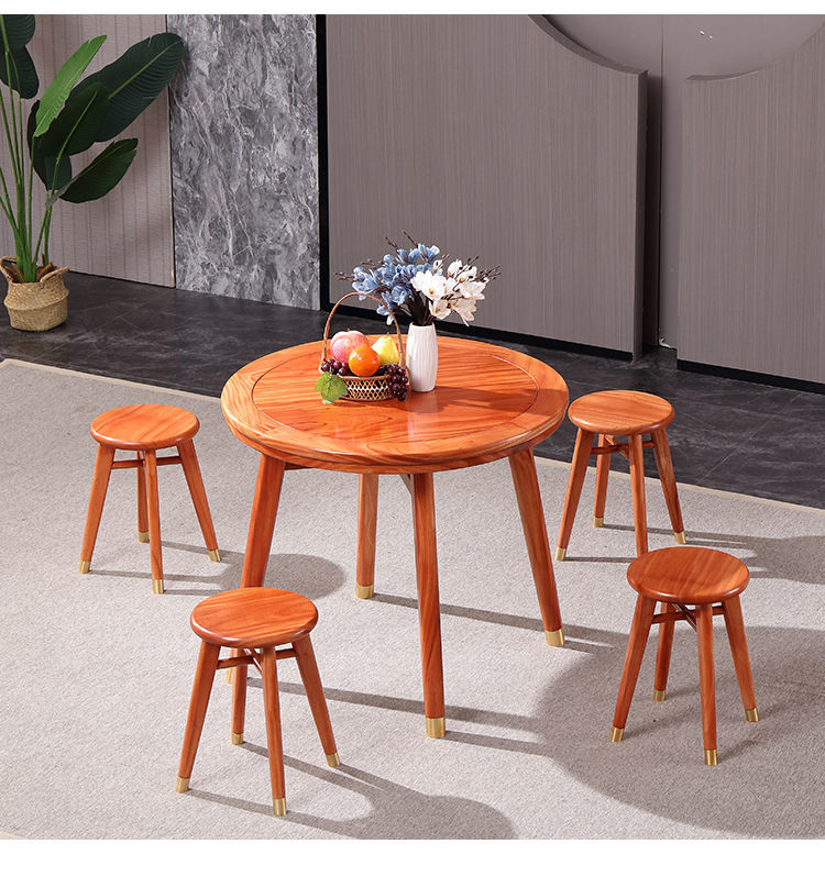 享弗餐饮/烘焙家具 小圆桌椅子组合餐厅吃饭桌子家用中式小户型实木餐