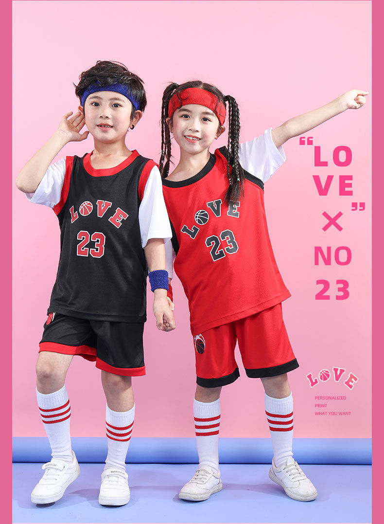儿童篮球服套装男女童幼儿园宝宝小学生六一表演服短袖训练服定制m0