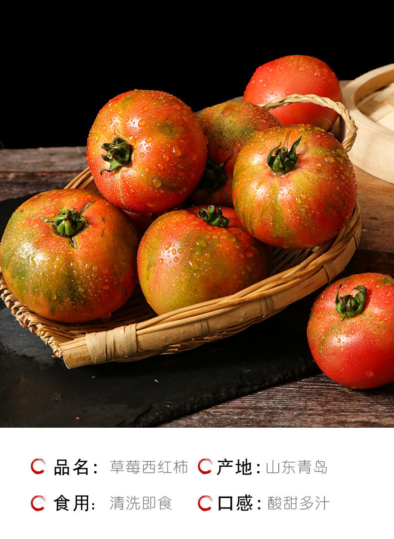 湛航 丹东铁皮草莓柿子正宗盘锦西红柿新鲜现摘自然熟孕妇生吃水果