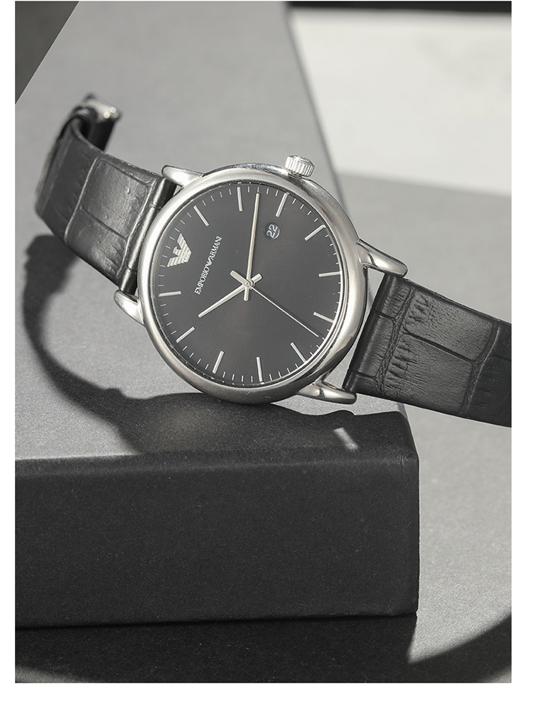 armani)石英表ar2500】 armani阿玛尼手表皮带表男士日历 生日礼物 送