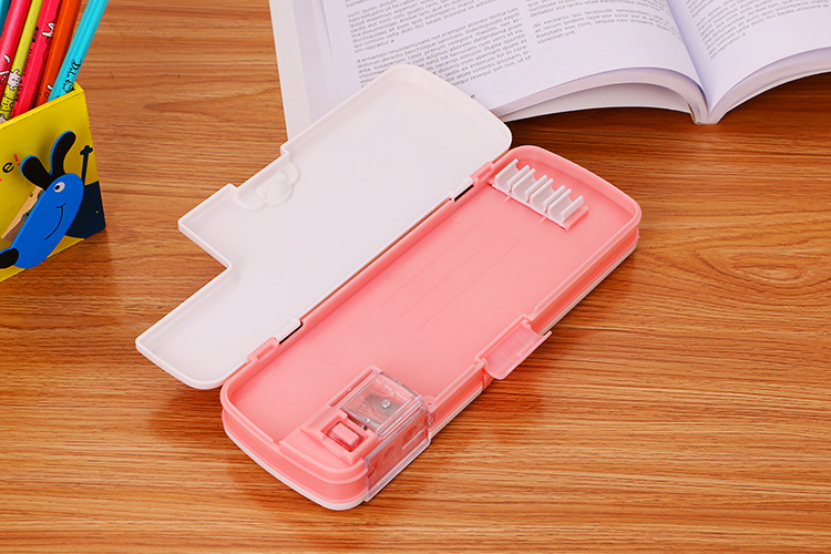 卓鑫鸿 儿童卡通铅笔盒创意双开带卷笔刀文具盒可爱学生文具笔盒团购