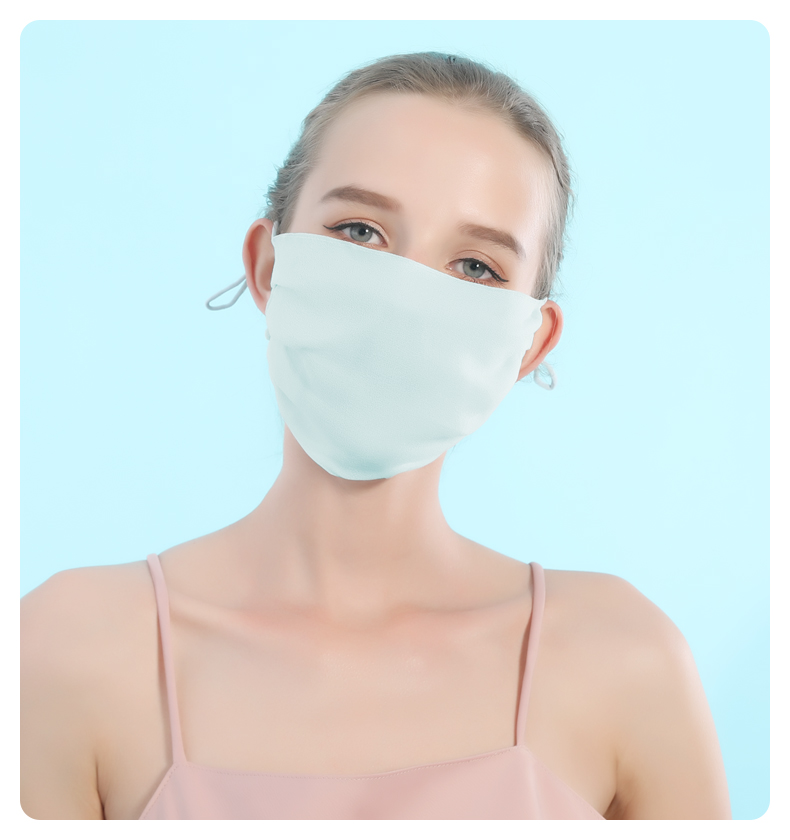 绿荫真丝口罩女夏季薄款防晒防紫外线夏天防尘透气可清洗面罩遮阳