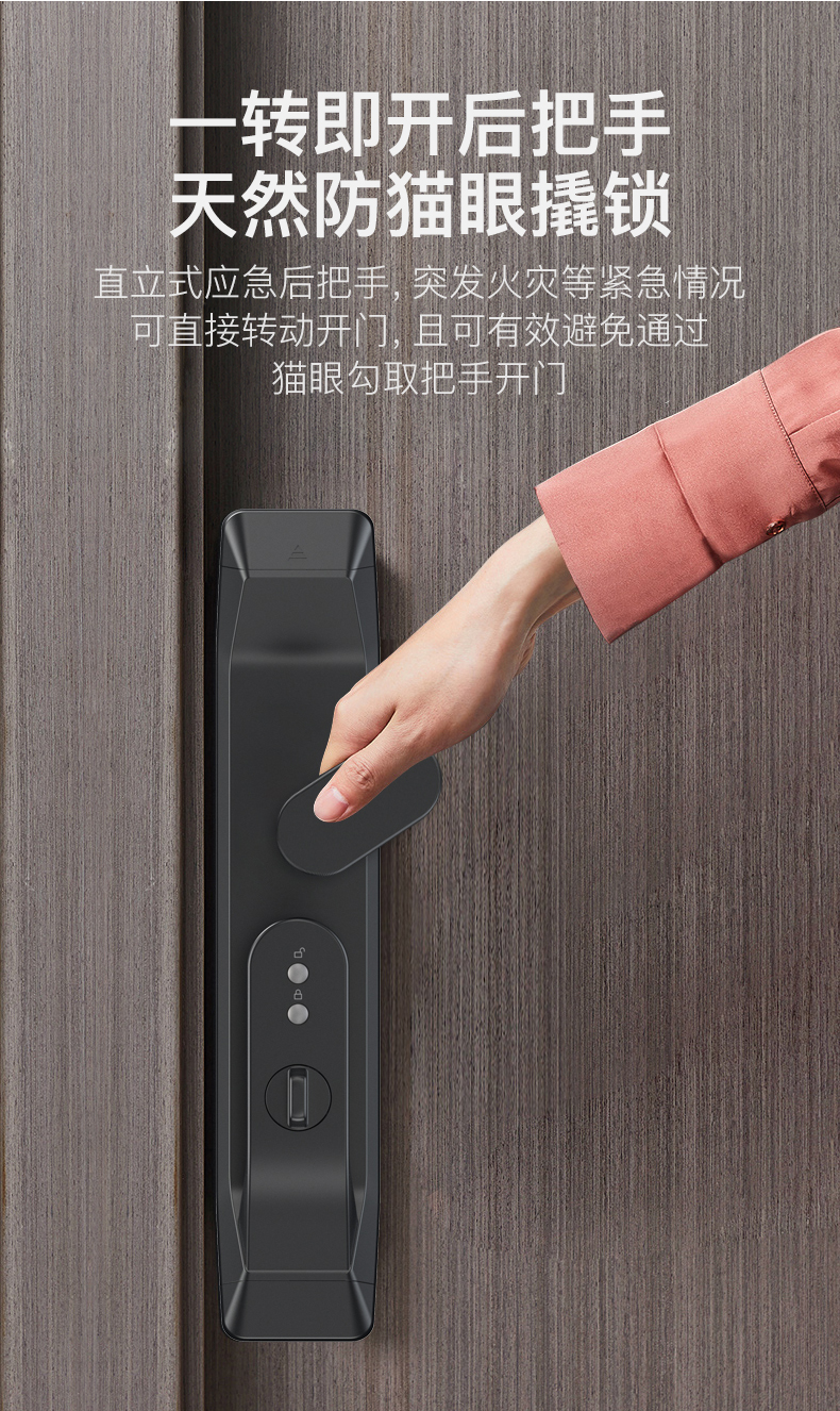 德施曼q3h全自动智能指纹锁防盗门电子门锁密码锁咖啡金