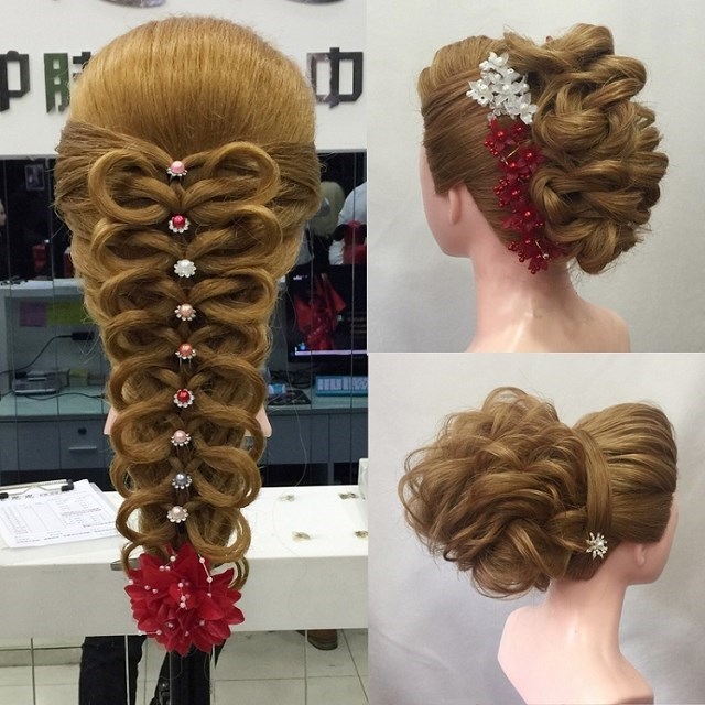 假发头模练习盘发化妆教习头模特头编发模具假人头公仔头发量多教习头