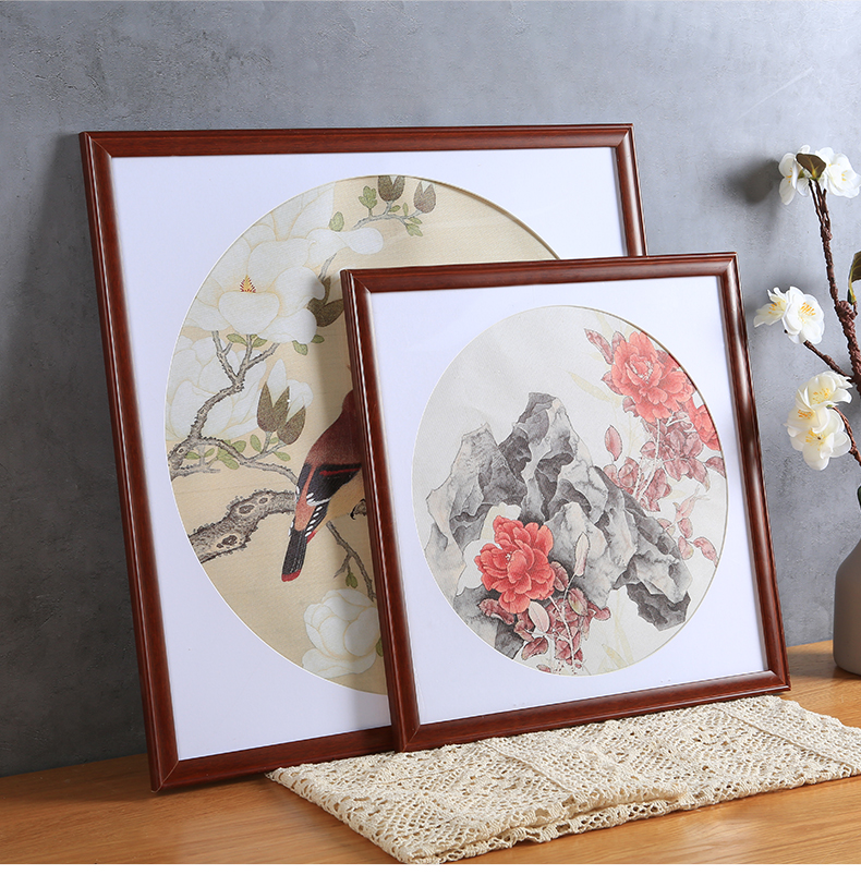 实木正方形国画装裱框挂墙画框架书法字画十字绣钻石画边框条定制