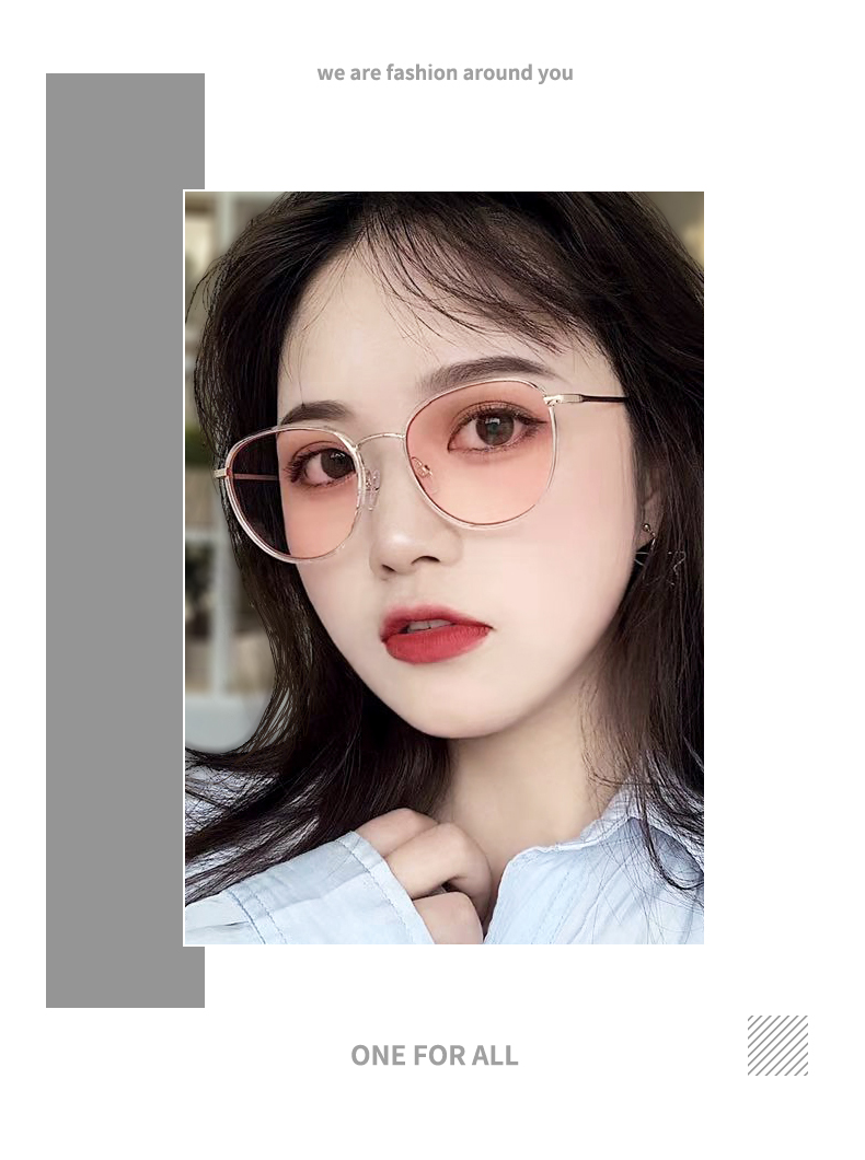 透明镜框近视眼镜女网红款有色镜片配眼镜变色男有度数圆脸