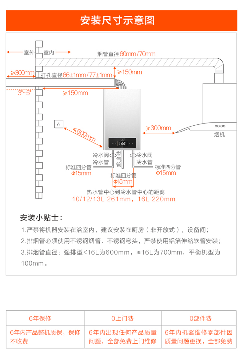 苏泊尔supor16升燃气热水器jsq3016rnk22家用智能变升节能省气恒温强