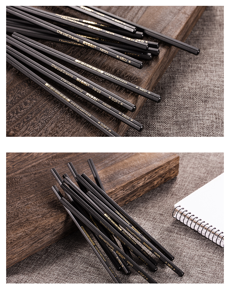 趣益趣(quyiqu)绘画工具尼奥尼黑杆炭笔 正品nyoni尼奥尼炭笔 专业