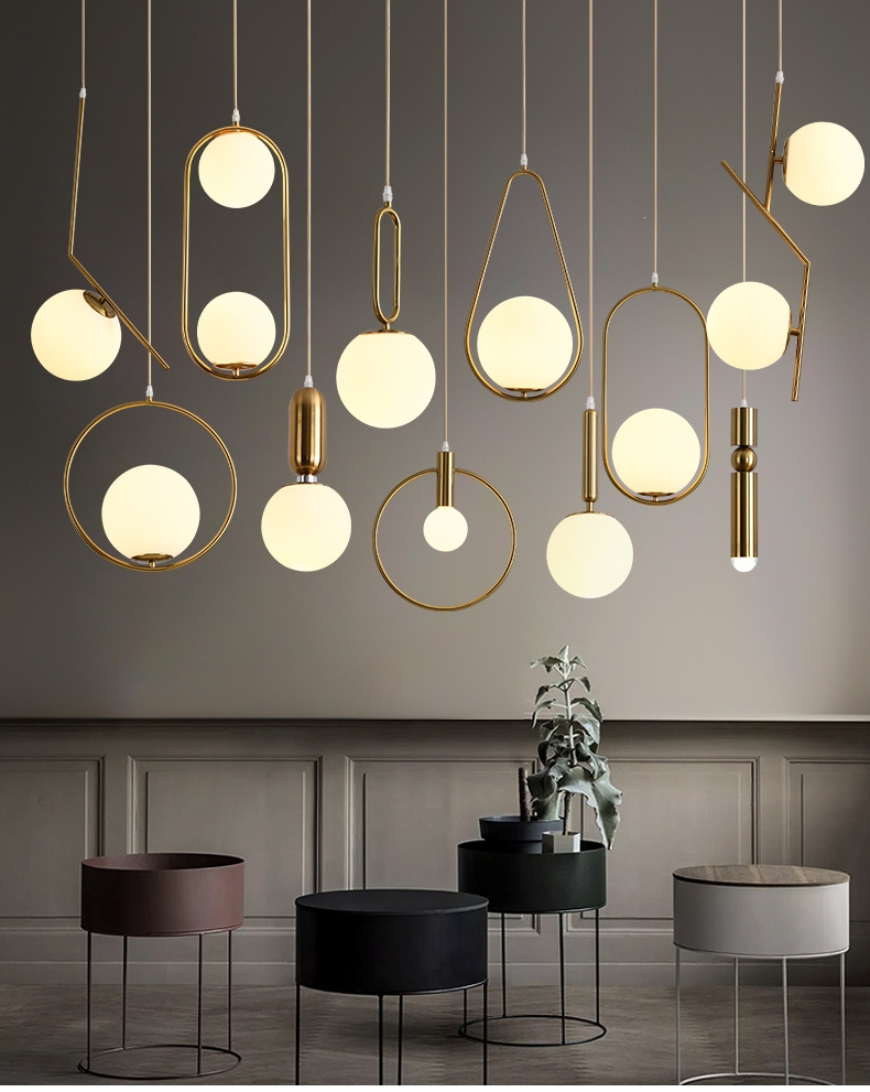 玻璃主卧室床头吊灯现代温特雷特极简轻奢网红金色简约单头长线餐厅