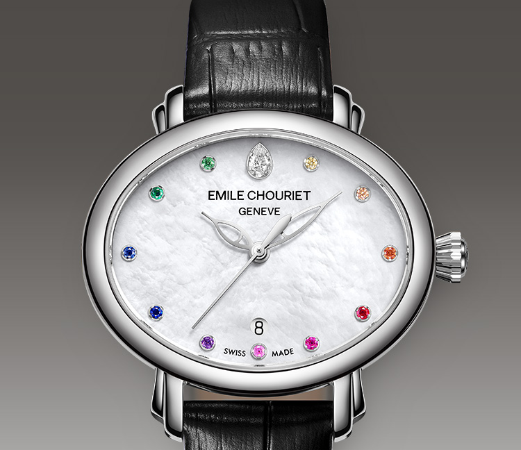 emilechouriet瑞士艾米龙表明珠系列女士机械表193886l66832