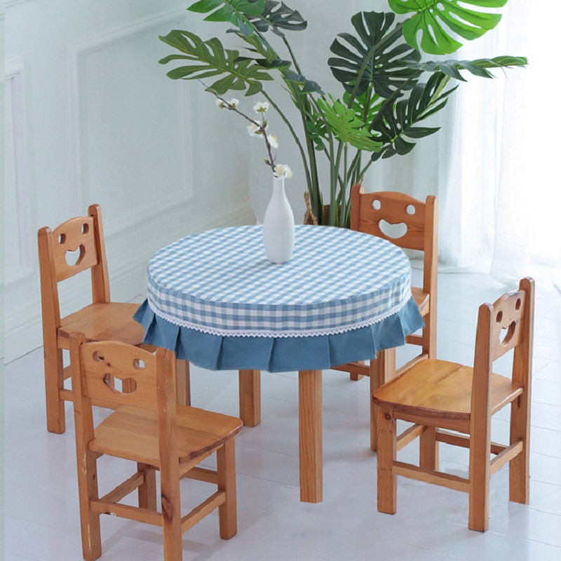 独冠(duguan)餐桌布艺 幼儿园小圆桌圆茶几布艺防滑圆桌布 定制【价格