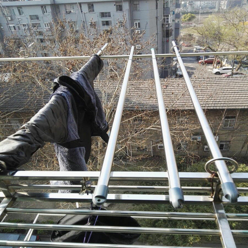上海晾衣杆伸缩杆加厚晾衣杆阳台顶装挂衣杆室外凉衣杆晒衣杆2根4米