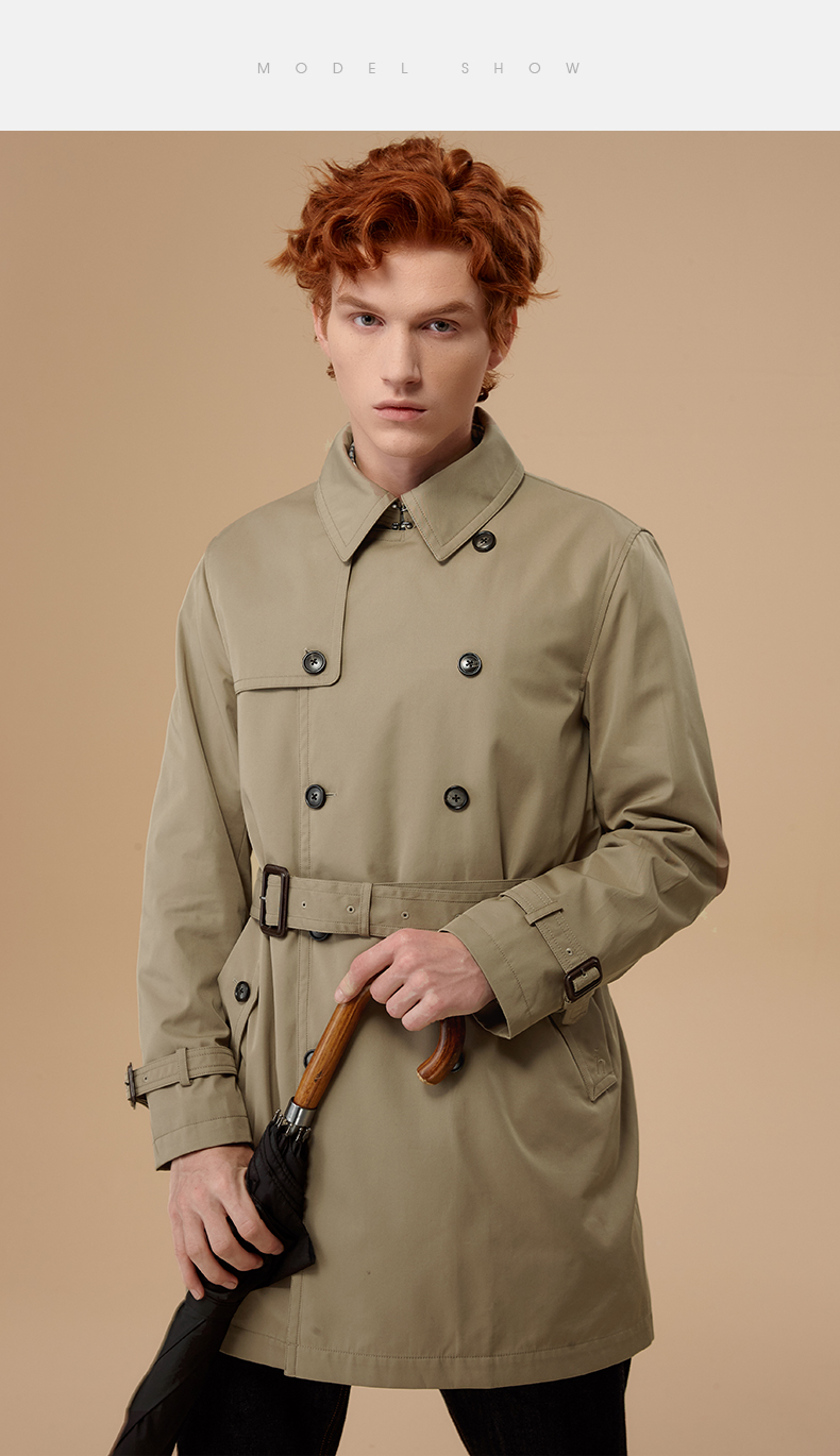 商场同款哈吉斯hazzys秋冬棉风衣男士舒适有型帅气商务外套