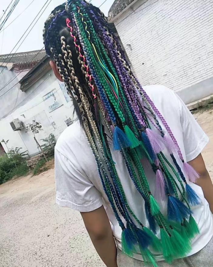 脏辫假发女藏辫男儿童脏辫发绳编发接发渐变彩色脏辫小大辫子浅棕