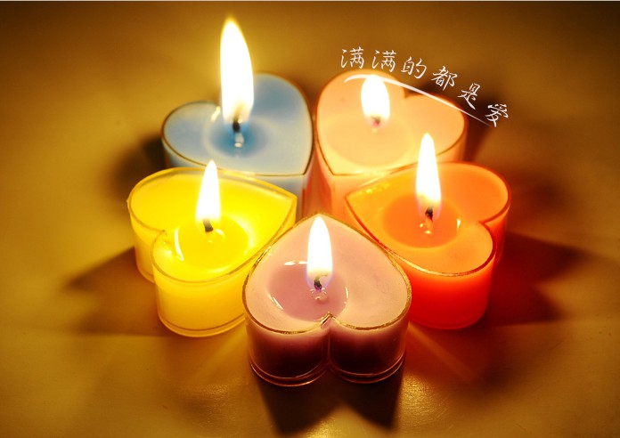 9只装心形爱心蜡烛生日表白浪漫蜡烛套餐摆图婚庆蜡烛家居清洁套装1盒