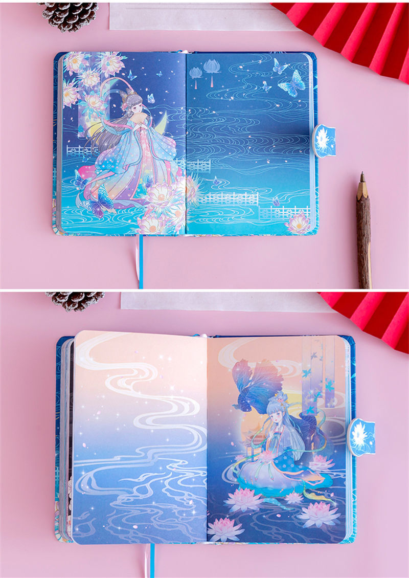 [新品直营]立体古风手账本笔记本彩页高颜值手帐本复古仙气ins国风