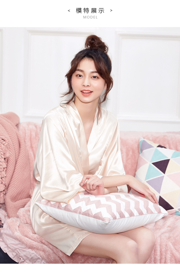 森马睡衣女夏季薄款大码性感冰丝家居服日式和服浴袍休闲可外穿