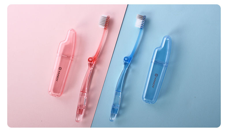 严迪折叠便携正畸牙刷儿童成人矫正牙齿牙套专用软毛小头牙刷2支 [凹