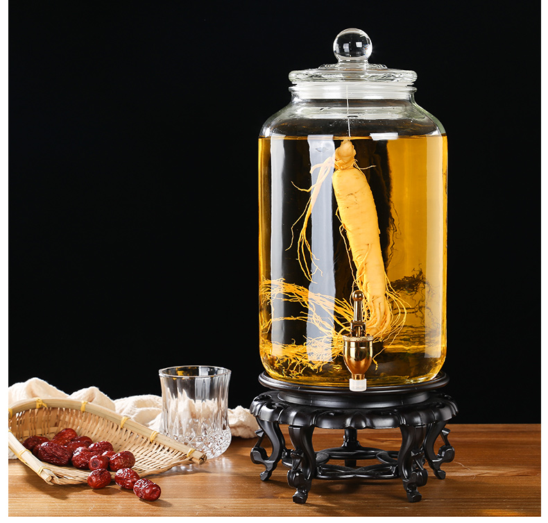 taqua无铅玻璃泡酒瓶人参鹿茸泡酒坛子带龙头家用10斤泡酒专用酒密封