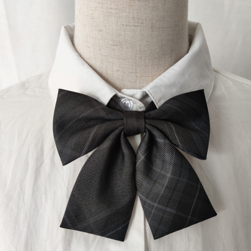 newlake炭黑jk小物平角领结制服免打领带女短款可调节涤纶日系学院风