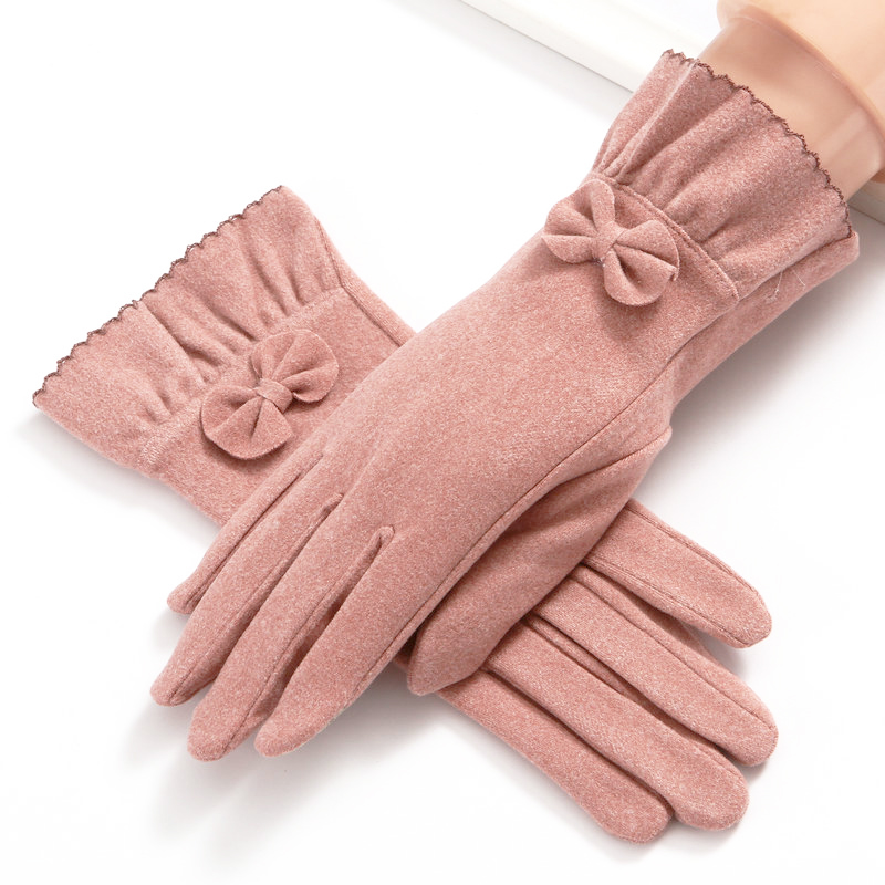 suntek秋天手套女士薄款春秋季弹力韩版可爱骑车保暖冬季触屏骑行秋