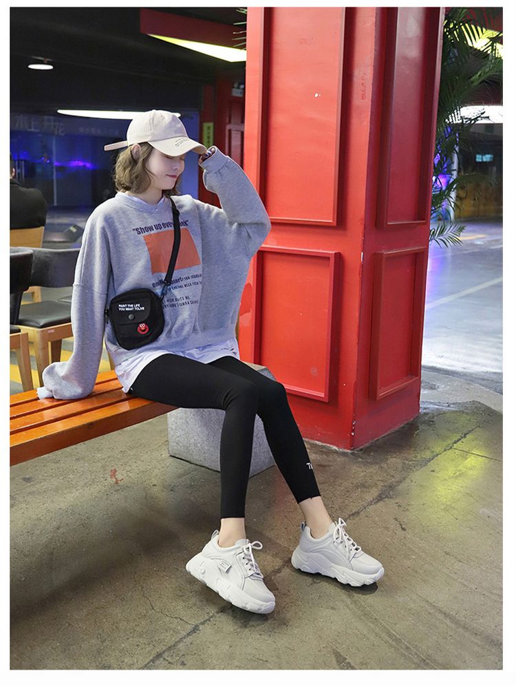 春天穿白搭小白鞋女孩少女高中初中生学生春款鞋简约平板鞋运动鞋 语