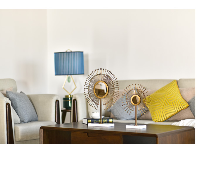 现代美式蒲公英创意摆件合金轻奢软装装饰品样板房玄关摆设