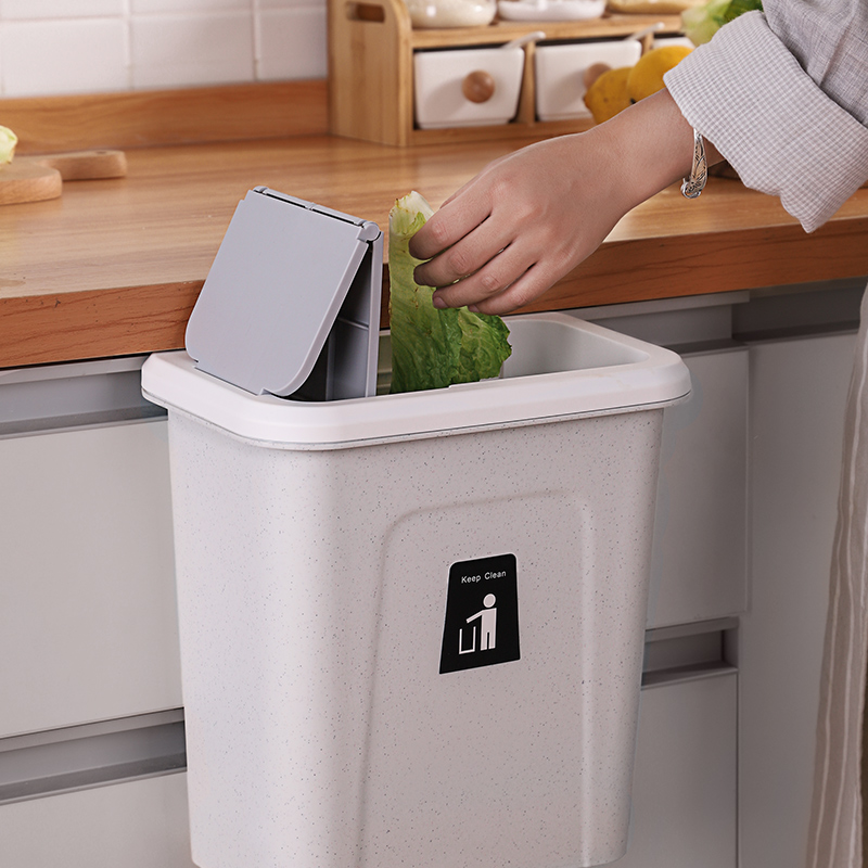 厨房垃圾桶挂式橱柜壁挂家用厨余用拉圾悬专用带盖防臭可悬挂式