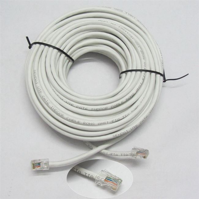 网络连接线高速网线家用102030100无线路由器室外 50米橘色