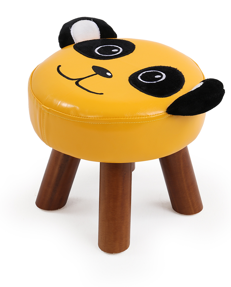 三维工匠卡通儿童小凳子家用圆凳动物可爱时尚创意脚凳实木垫脚凳椅子