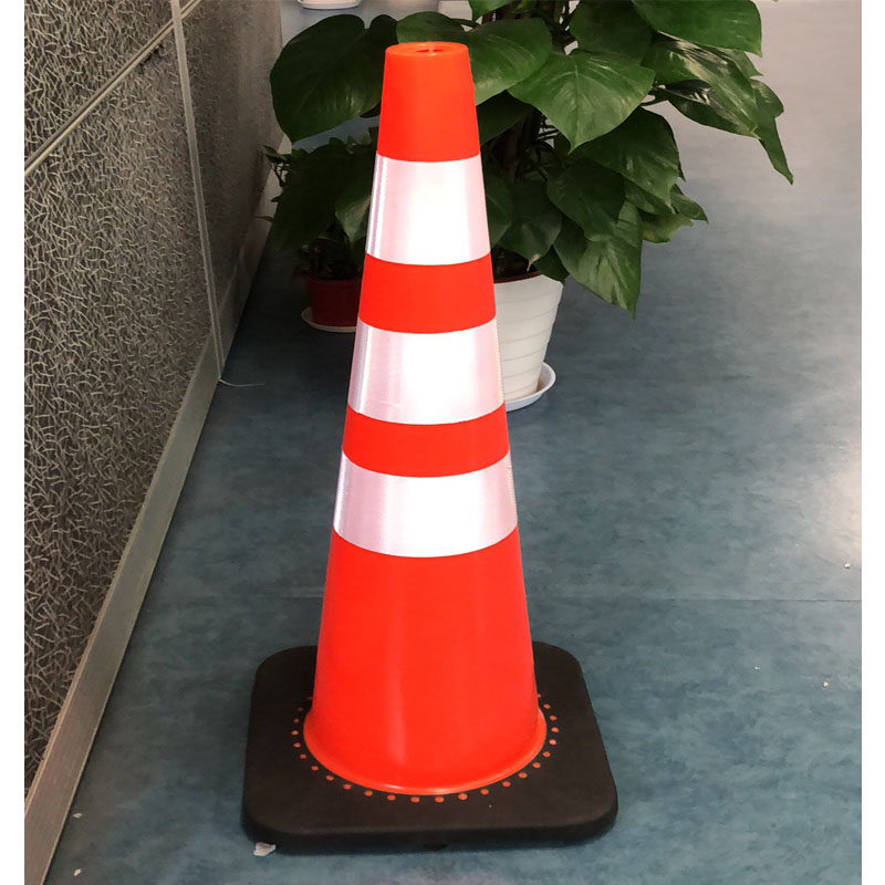 90cmpvc路锥普通膜黑色底盘32kg锥桶