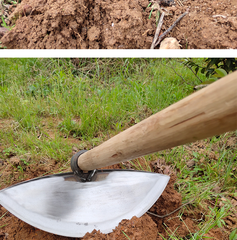 jing ping农用工具锄草锄地除草锄头专用全钢加厚农具户外开荒挖土