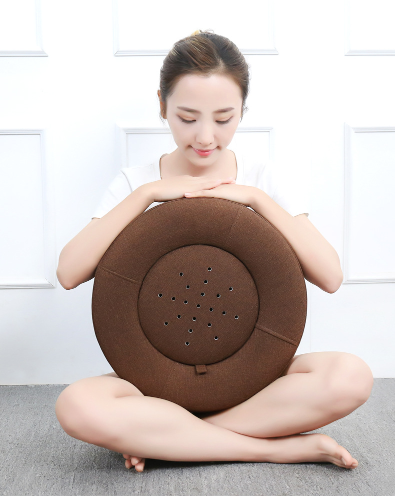 艾灸蒲1团坐垫艾柱艾绒艾条艾灸盒家用 瑜伽静坐木质坐垫