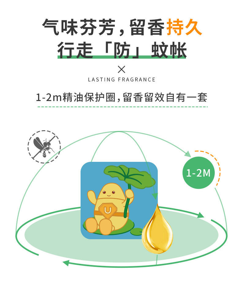 优卡丹驱蚊贴婴幼儿童宝宝大人防蚊虫手环少女可爱户外随身扣神器1袋4