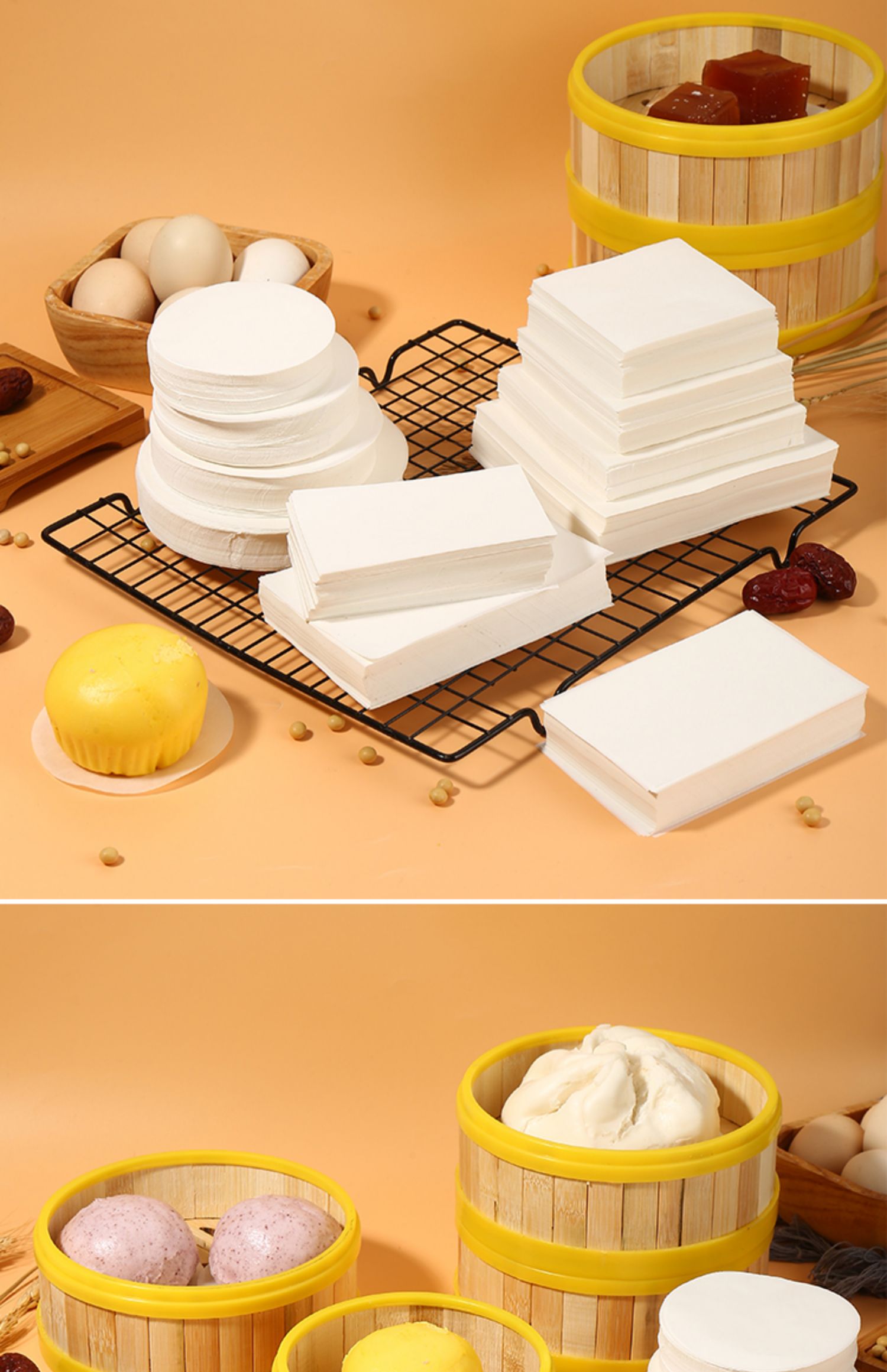 蒸包子纸蒸笼垫布馒头纸辅食青团年糕烘焙家用食品专用不粘三维工匠